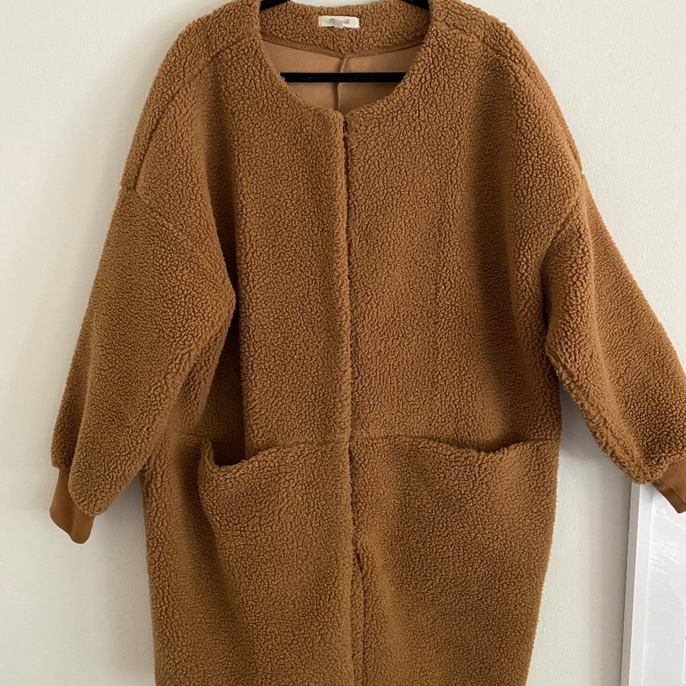 Madewell Bonded Sherpa Teddy Cocoon Coat